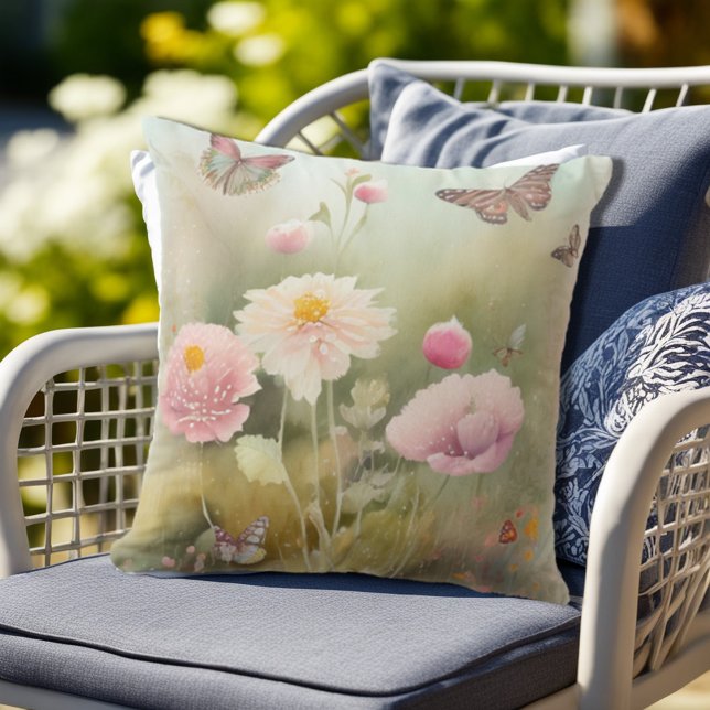 Springtime Butterflies and Flowers Cushion (Creator Uploaded)