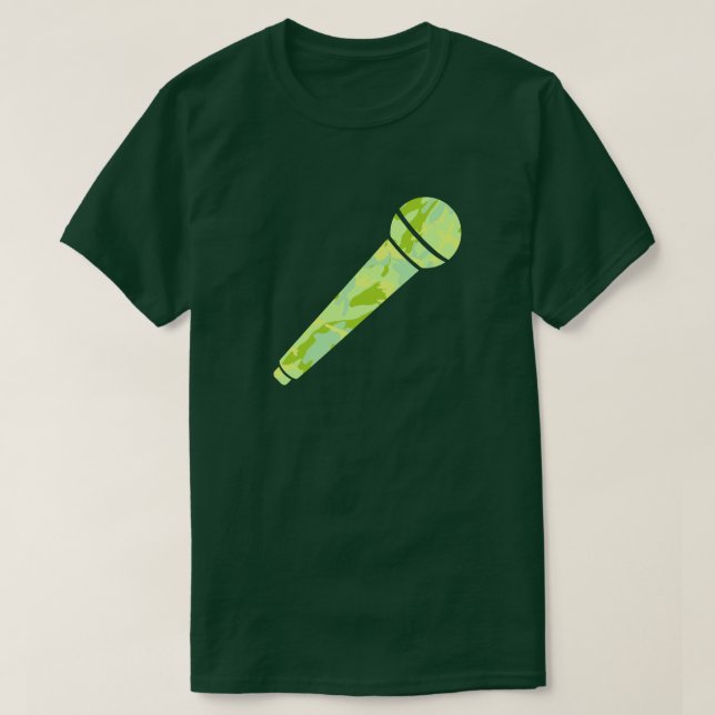 SpringTime Camo Pattern Microphone T-Shirt (Design Front)