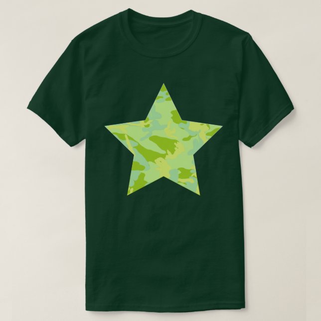 SpringTime Camo Pattern Star T-Shirt (Design Front)