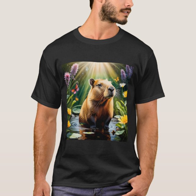 Springtime Capybara  T-Shirt (Front)