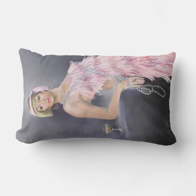 Springtime Flapper Lumbar Pillow (Front)