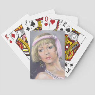 Springtime Flapper Portrati Playing Cards