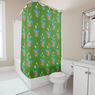 Springtime Floral Clumps Shower Curtain