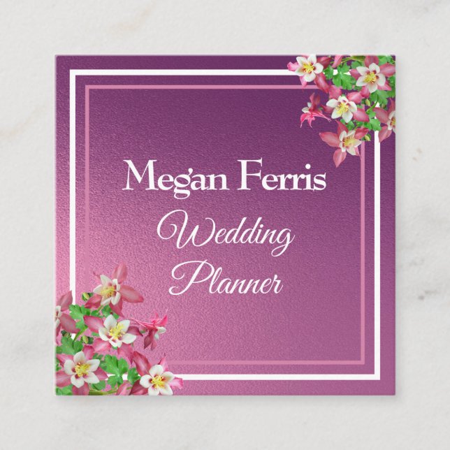 Springtime Floral Design Square Business Card (Front)