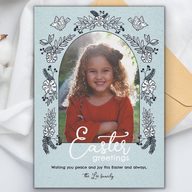 Springtime Floral Easter Photo Card (Creator Uploaded)