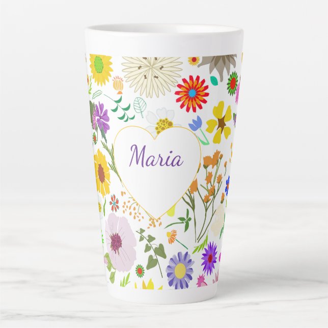 Springtime floral harmony latte mug (Front)