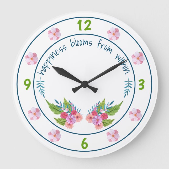 Springtime Floral Large Clock (Front)