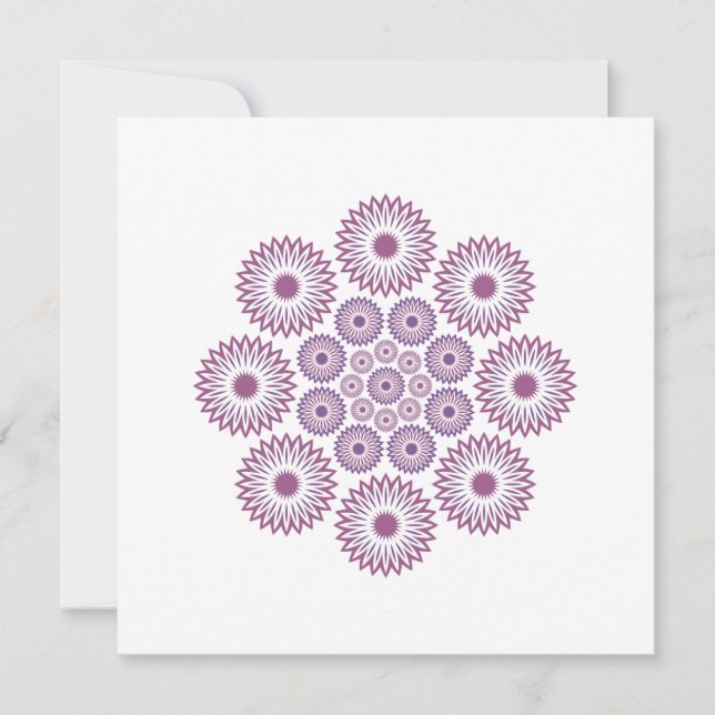 Springtime Floral Note Card in Magenta and Purple (Front)