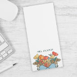 Springtime Floral |  Personalised Teacher Notes Magnetic Notepad<br><div class="desc">A perfect gift for your favourite teacher or friend,  this cute notepad features art of pretty springtime flowers growing from an envelope. Add your teacher's name to this sweet,  personalised note pad for an extra special gift during Teacher Appreciation week or for a holiday gift!</div>
