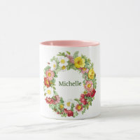Springtime Floral Wreath Template