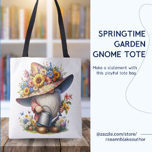 Springtime Garden Gnome Tote Bag