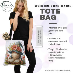Springtime Gnome Reading Tote