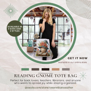 Springtime Gnome Reading Tote Bag