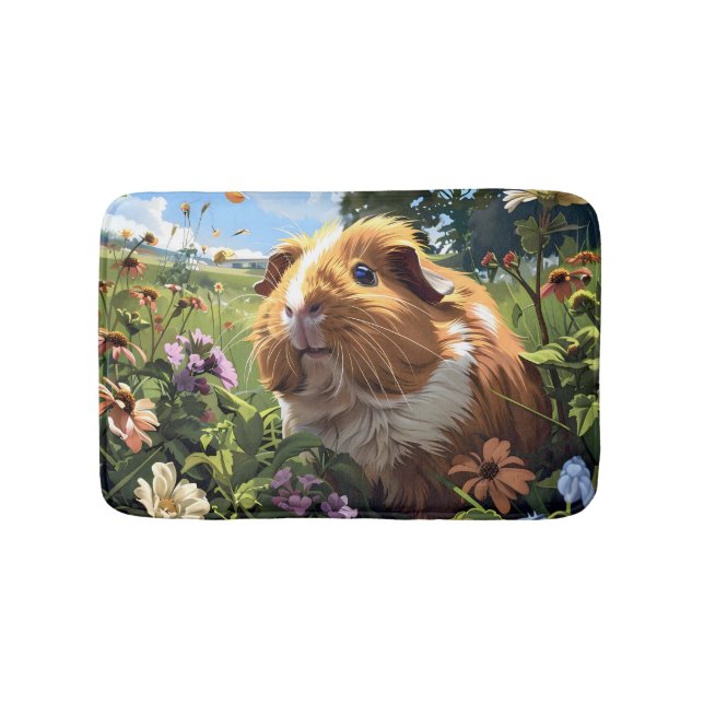 Springtime Guinea Pig Bath Mat (Front)