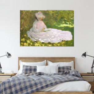 Springtime, Impressionist Portrait, Claude Monet Canvas Print