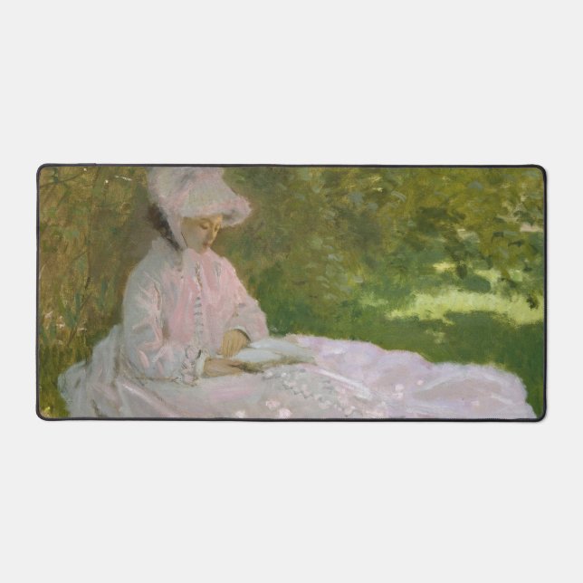 Springtime, Impressionist Portrait, Claude Monet Desk Mat (Front)