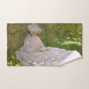 Springtime, Impressionist Portrait, Claude Monet Hand Towel