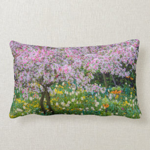 Springtime in Claude Monet's garden Lumbar Cushion