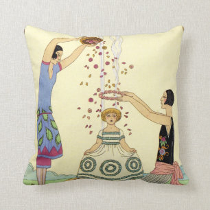 Springtime in France Art Deco Cushion