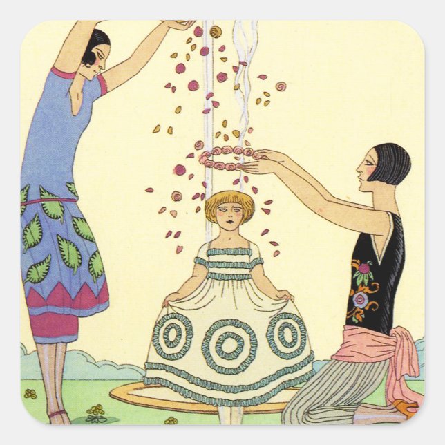 Springtime in France Art Deco Stickers (Front)