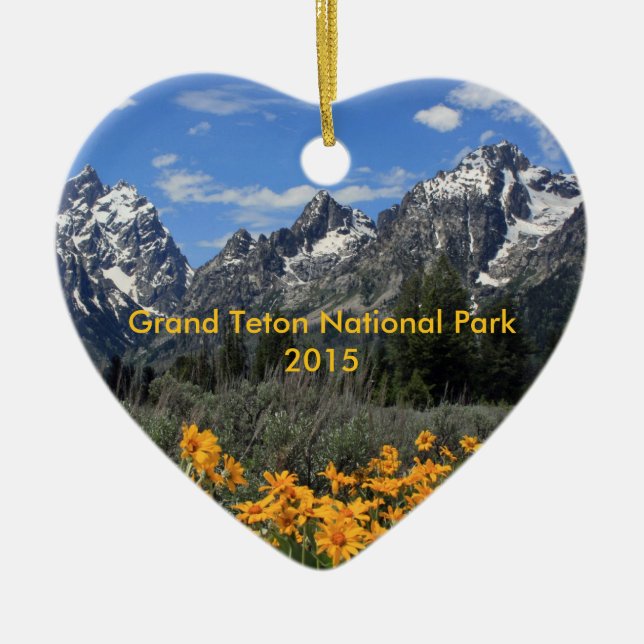 Springtime in Grand Teton National Park Customised Ceramic Tree Decoration (Front)