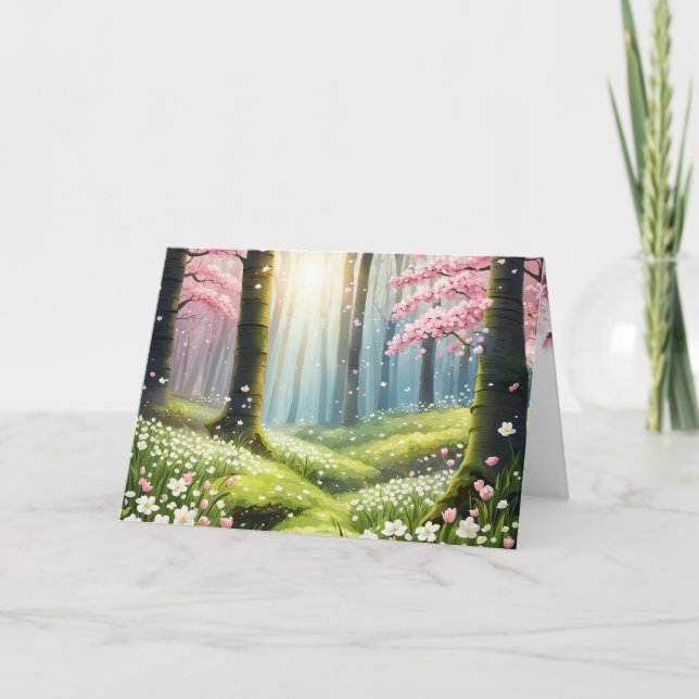 Springtime In The Forest Birthday Card (Front)