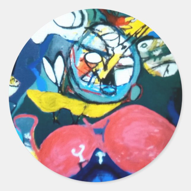 Springtime Jazz Abstract Jeff Hankamer Artjunkhaus Classic Round Sticker (Front)