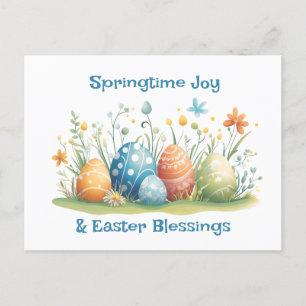 Springtime Joy & Easter Blessings Postcard