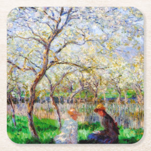 Springtime, Monet Square Paper Coaster