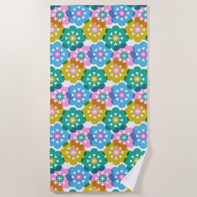 Springtime Oasis - white  Beach Towel (Front)