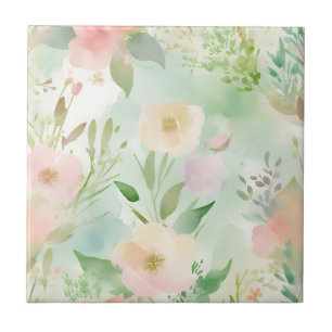 Springtime Pastel Watercolor Tile