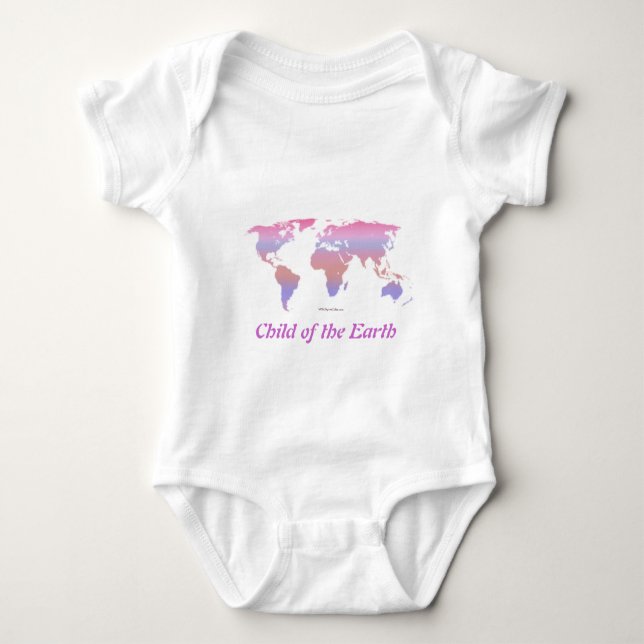 Springtime Pastel WORLD MAP Baby Bodysuit (Front)