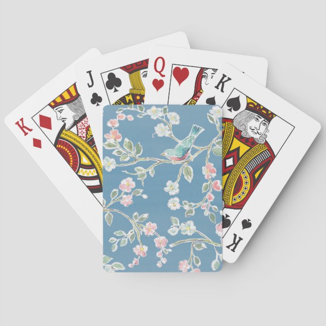 Springtime Pattern - Birds & Flowers Playing Cards (Back)