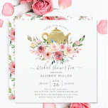 Springtime Peonies Rose Floral Bridal Shower Tea Invitation<br><div class="desc">Beautiful hand painted watercolor flowers design featuring a bright springtime colour palette to add a touch of elegance to your event.</div>