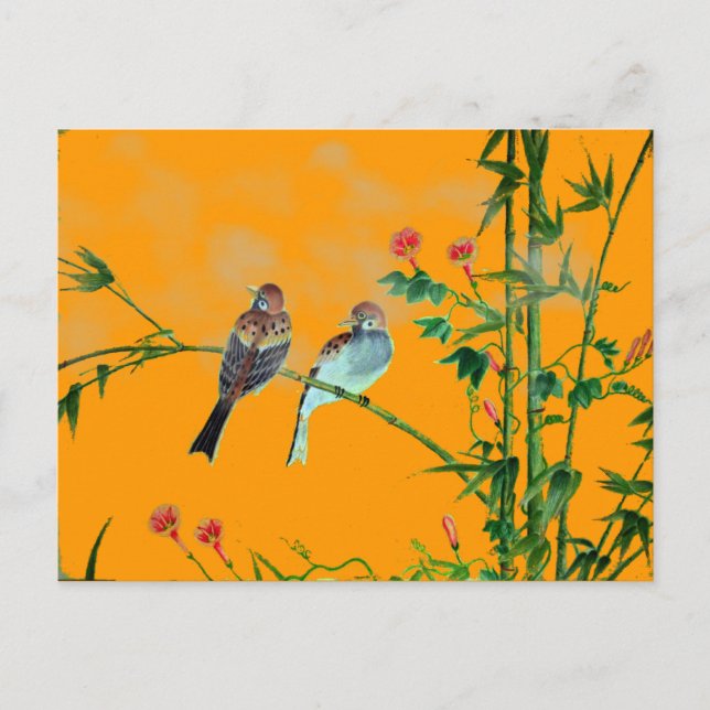 Springtime Sparrows Postcard (Front)