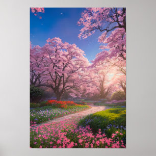 Springtime Splendor during Sunset Poster