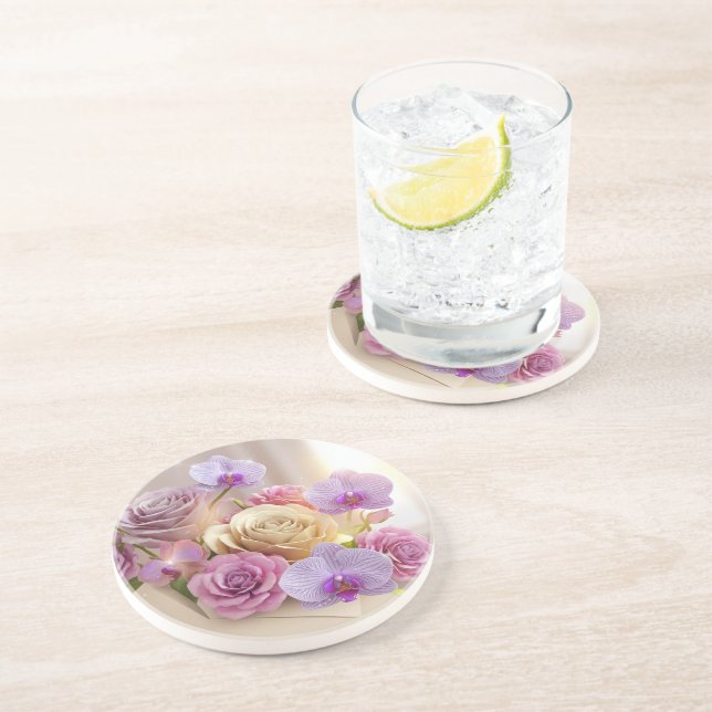 Springtime Splendour 3D Greeting Card with Dew-Kis Coaster (Side)