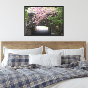 Springtime Stone Masonry Walkway Photographic Canvas Print