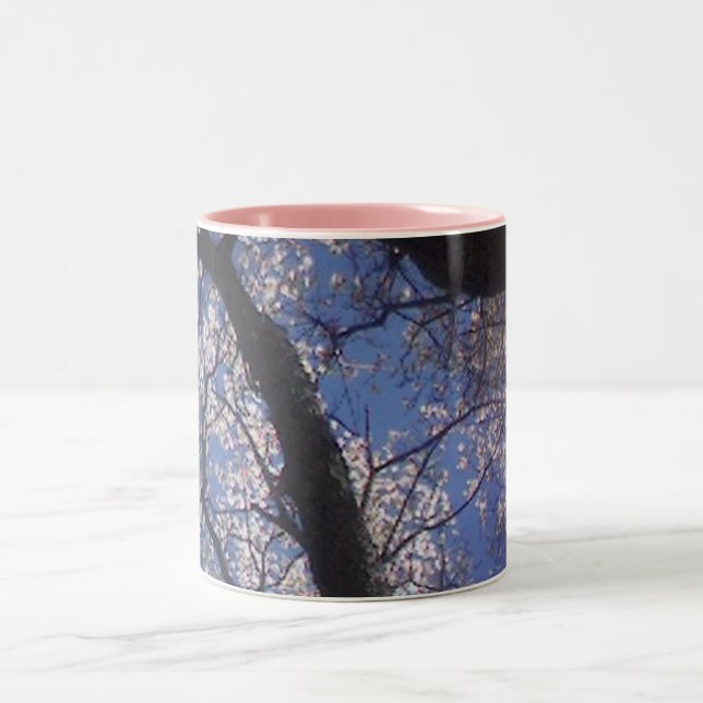 springtime trees Two-Tone coffee mug (Center)