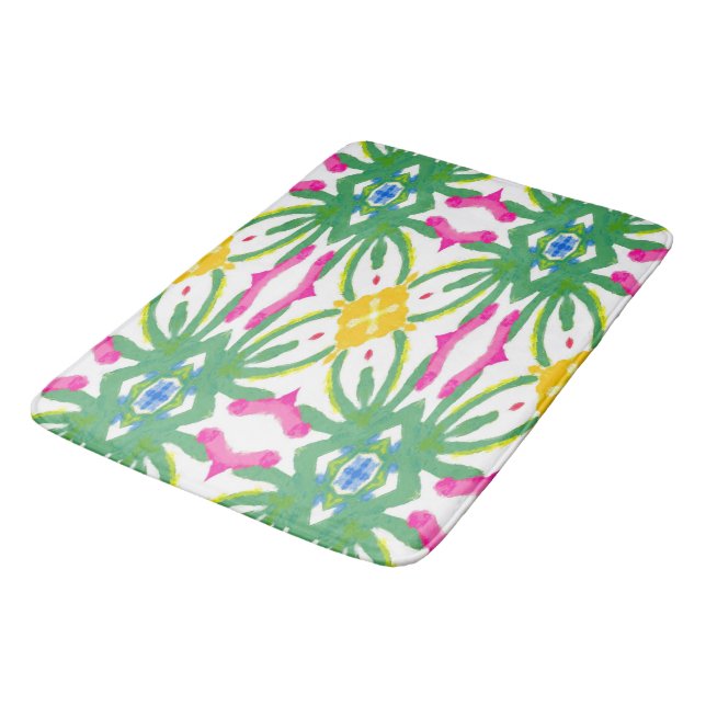 Springtime Watercolors bath mat (Angled)