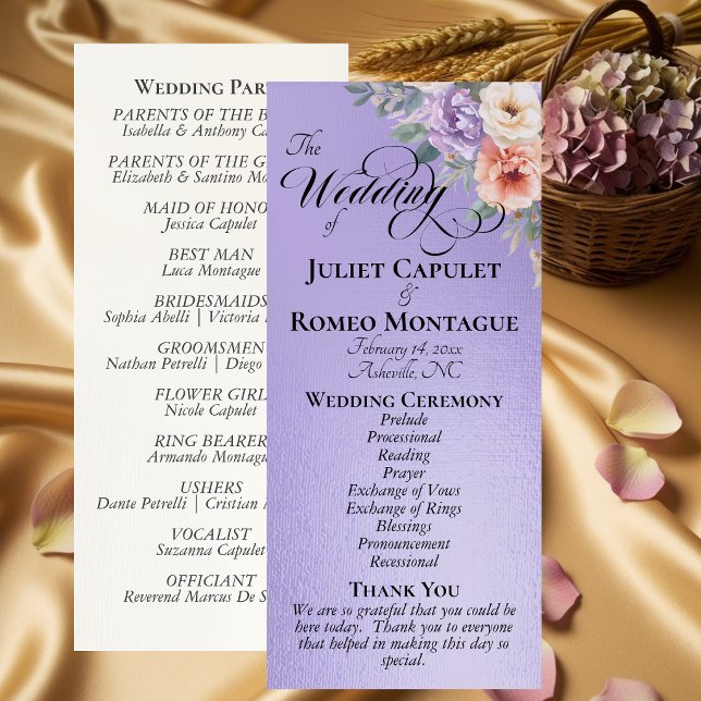 Springtime Wildflowers - Blue Lilac Wedding Programme (Creator Uploaded)