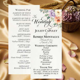Springtime Wildflowers - Ivory Wedding Programme