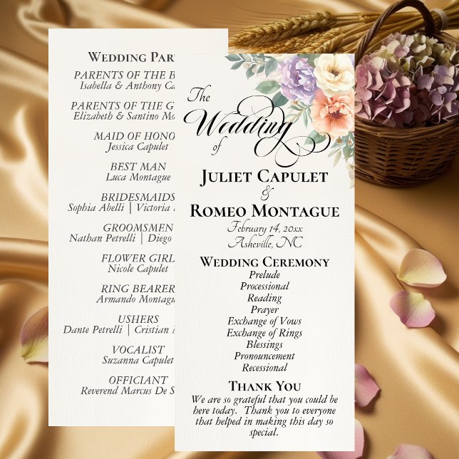 Springtime Wildflowers - Ivory Wedding Programme (Creator Uploaded)