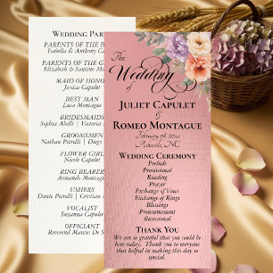 Springtime Wildflowers - Rose Gold Wedding Programme