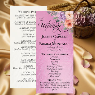 Springtime Wildflowers - Rose Pink Wedding Programme