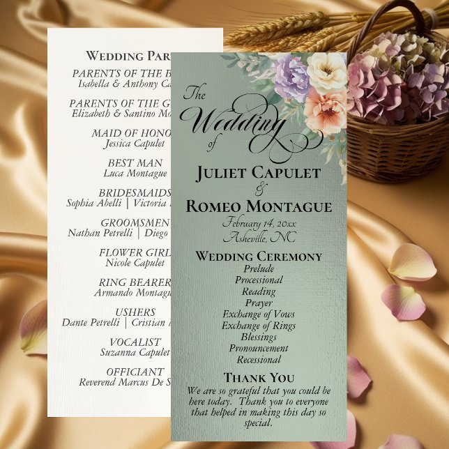 Springtime Wildflowers - Sage Wedding Programme (Creator Uploaded)