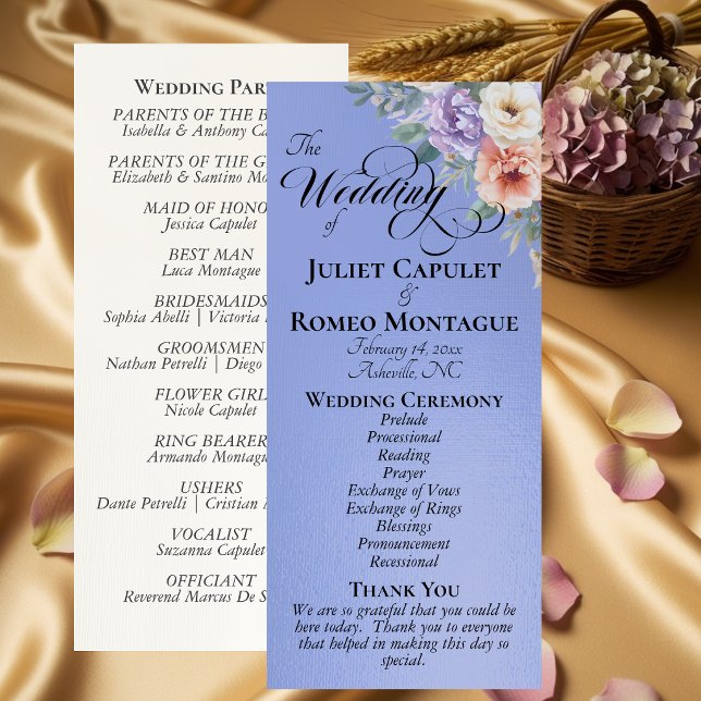 Springtime Wildflowers - Sky Blue Wedding Programme (Creator Uploaded)