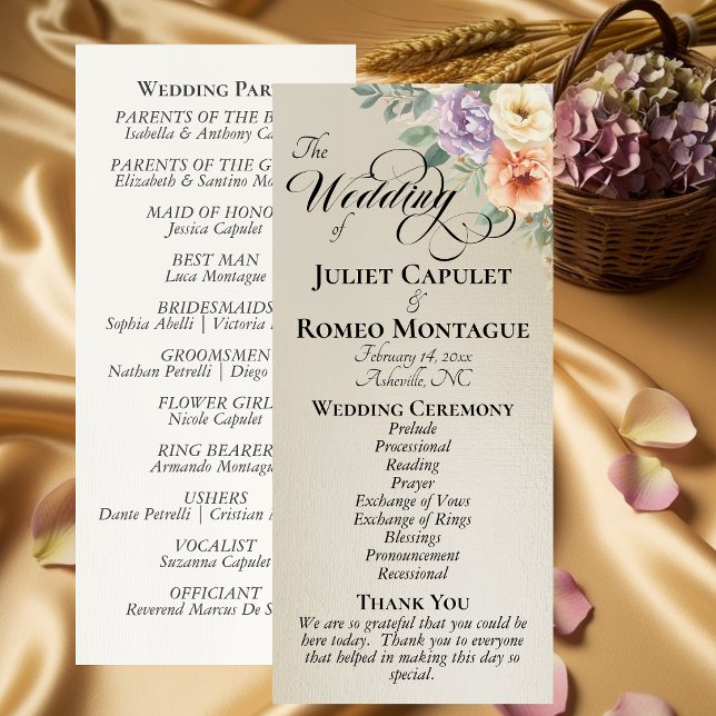 Springtime Wildflowers - Wheat Wedding Programme (Creator Uploaded)
