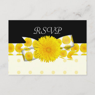 Springtime Yellow Dandelion Wedding RSVP Card