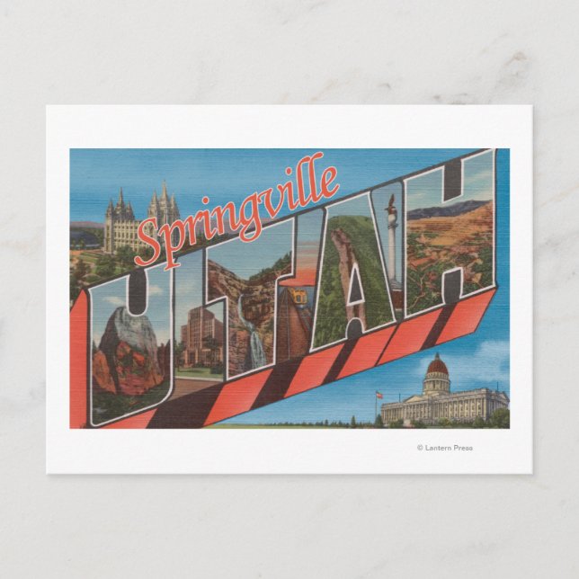 Springville, Utah - Large Letter Scenes Postcard (Front)